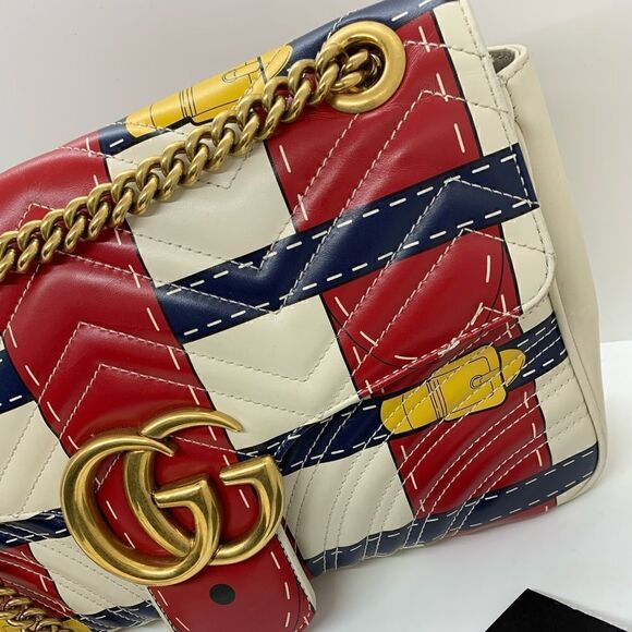 GUCCI TROMPE L'OEIL 'GG' MARMONT SHOULDER BAG - Picture 7 of 16